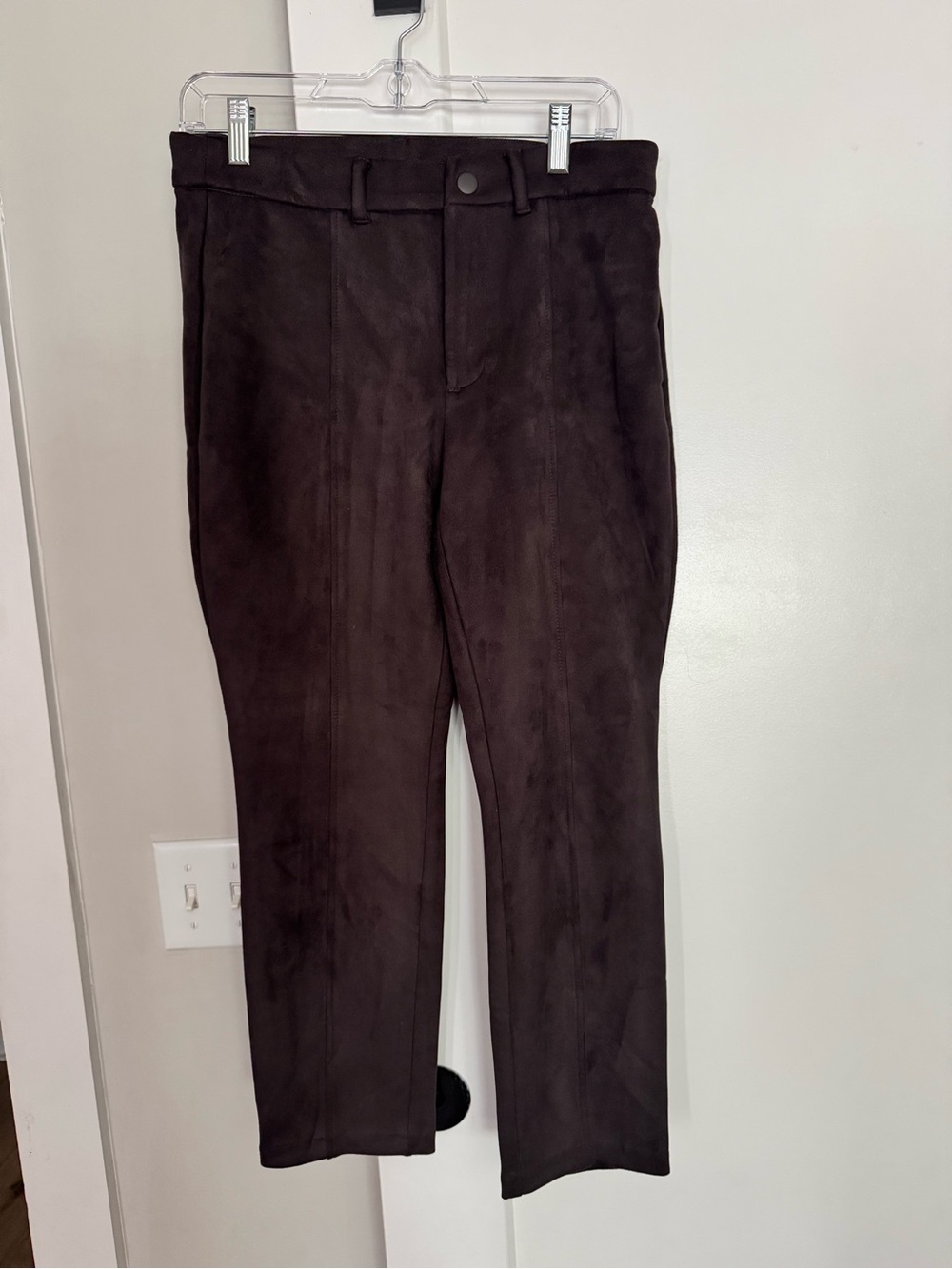 Women Dark Brown faux Suede  Pants